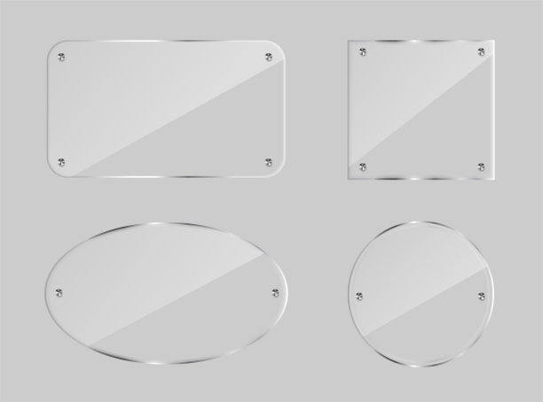 一套玻璃板。现实的模型。矢量插图。图片下载