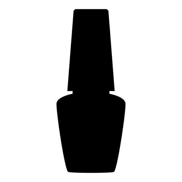 瓶与指甲指甲油美甲瓶剪影手卫生美甲概念清漆图标黑色矢量插图平面风格形象图片下载