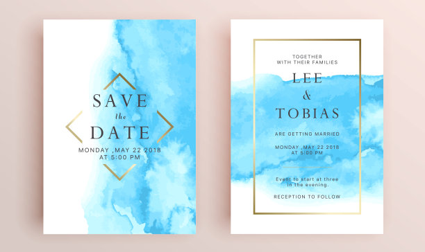 美丽的一套婚礼卡片模板。黄金几何多面体收藏，艺术装饰风格的婚礼请柬，豪华模板，装饰图案。图片下载