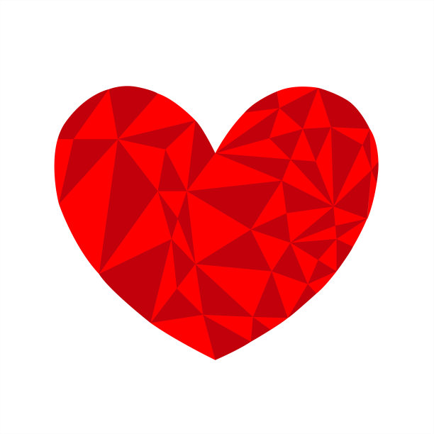 现代图形心在白色的背景图片下载