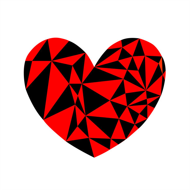 现代图形心在白色的背景图片下载