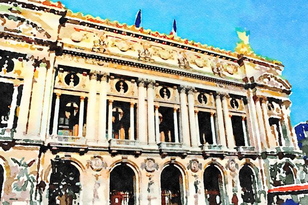 巴黎音乐学院的主立面图片下载