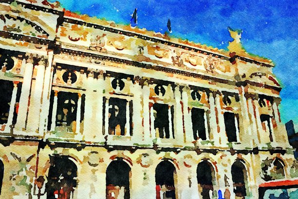 巴黎音乐学院的主立面图片下载