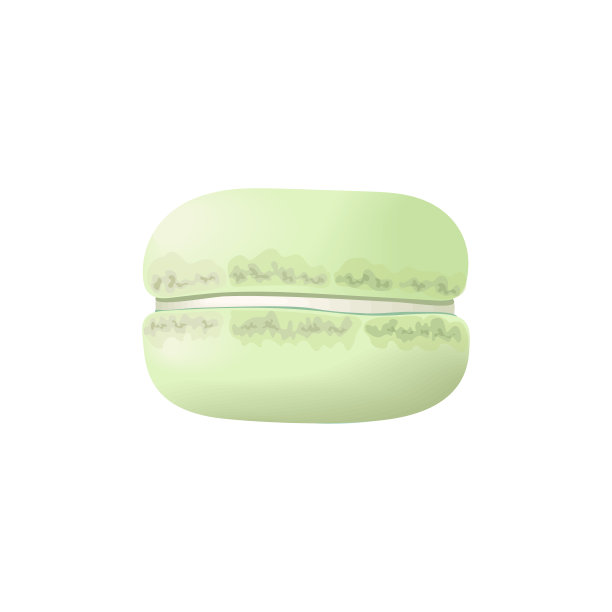 可爱的绿色蛋白杏仁饼干。奶油马卡龙蛋糕。矢量插图。烹饪，糕点，蛋糕，饼干。图片下载