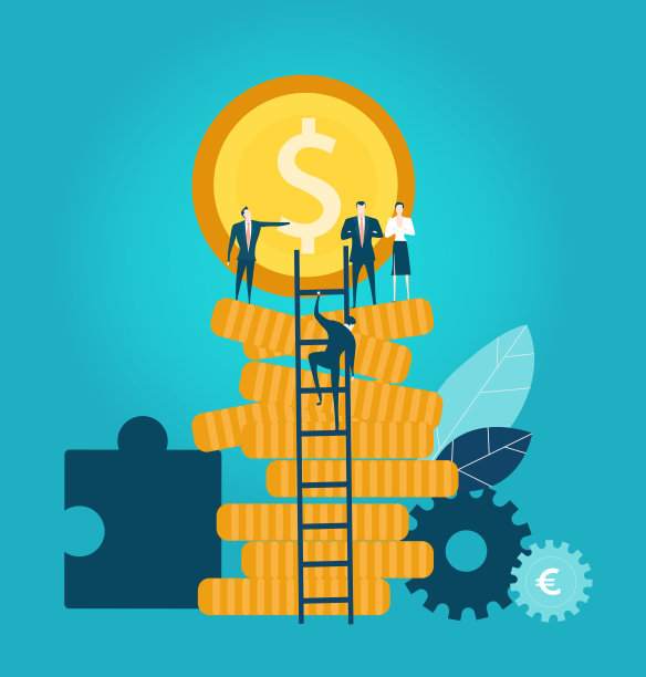 一群站在金钱前沿的商人。银行，储蓄，财务咨询和投资想法。业务概念说明图片下载