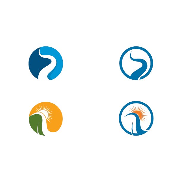 河流模板矢量图标插图图片下载