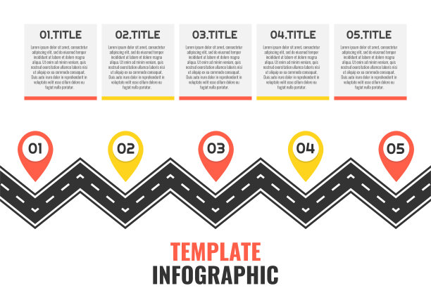导航曲折道路矢量道路地图信息图。路图模板。矢量插图。图片下载