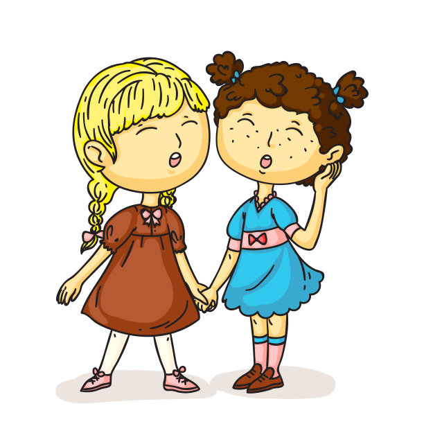 学前班的女孩们孤立地唱着白色的歌图片下载