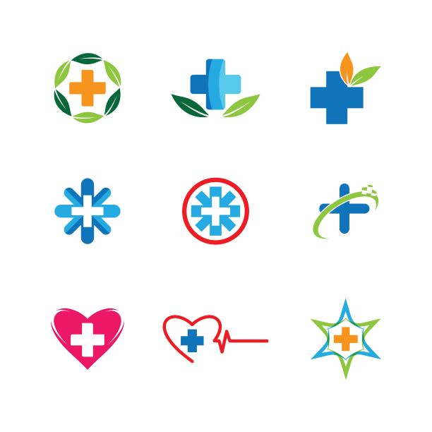 医学交叉矢量图标图片下载
