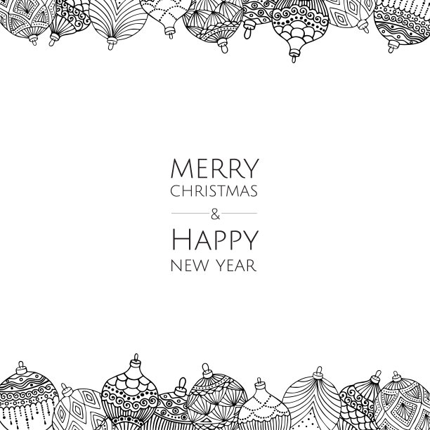 圣诞快乐，恭贺新禧。圣诞背景与球。图片下载