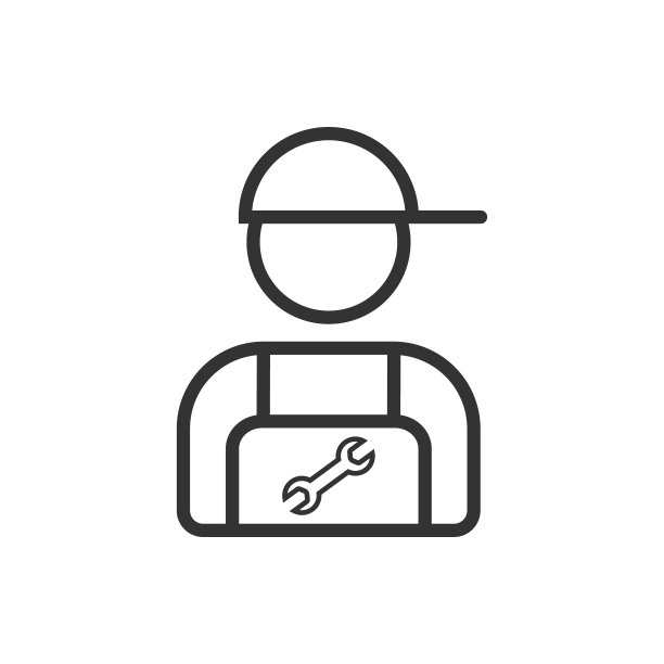 技工男人图标，矢量插画图片下载