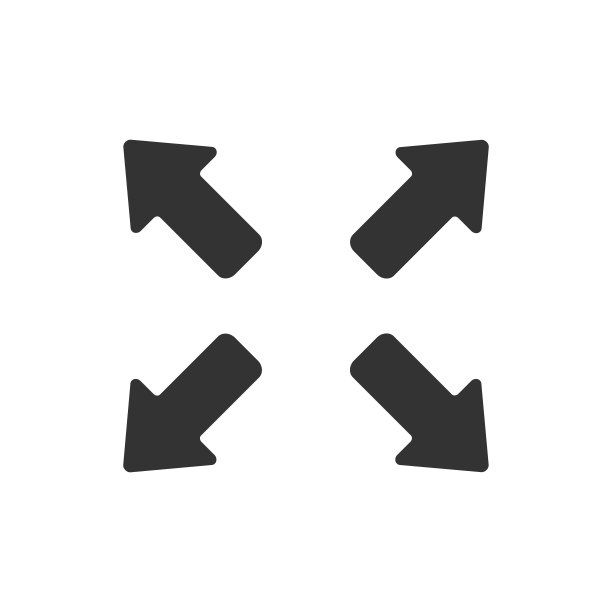 四个箭头从中心指向图片下载