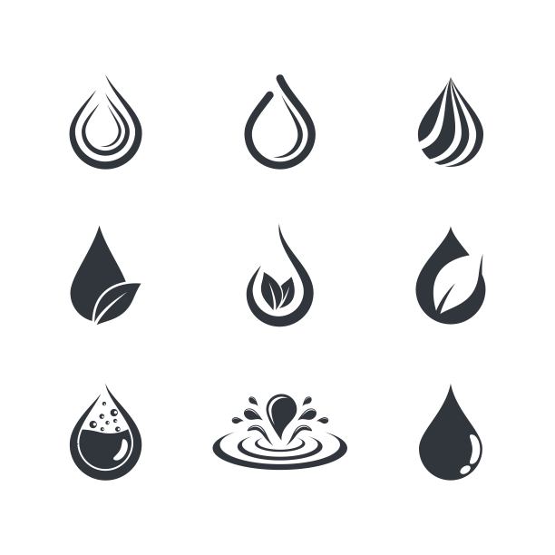 油滴图标矢量插图图片下载