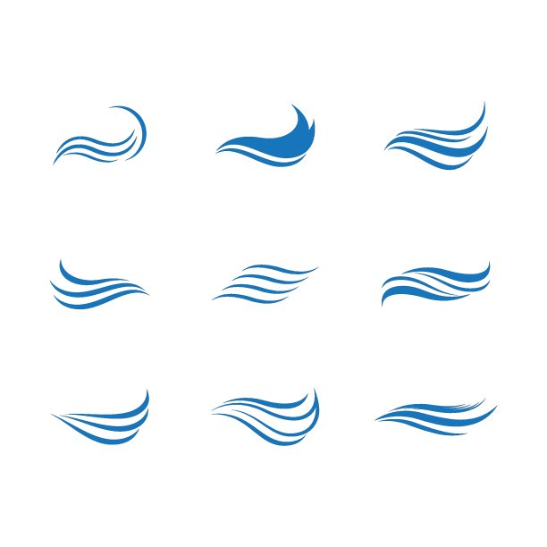 波浪符号矢量图标图片下载