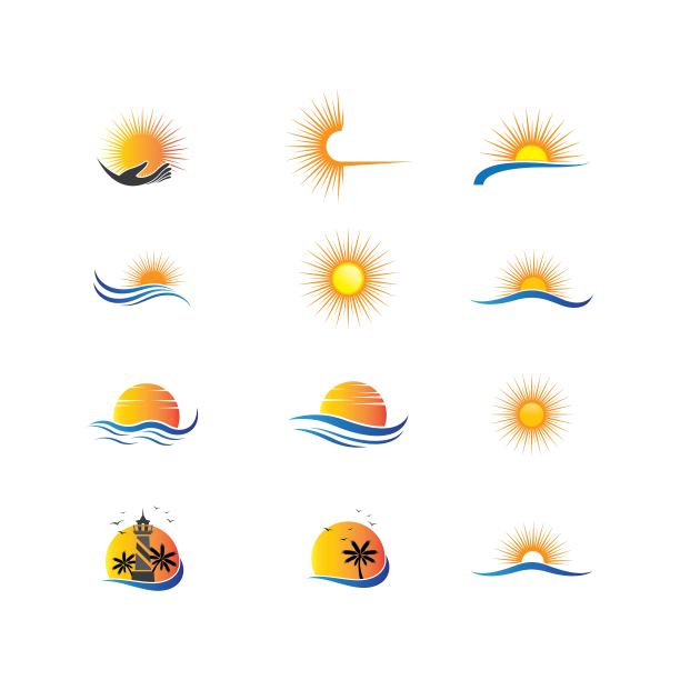 夏季符号矢量图标图片下载