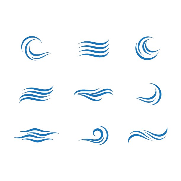 波浪符号矢量图标图片下载