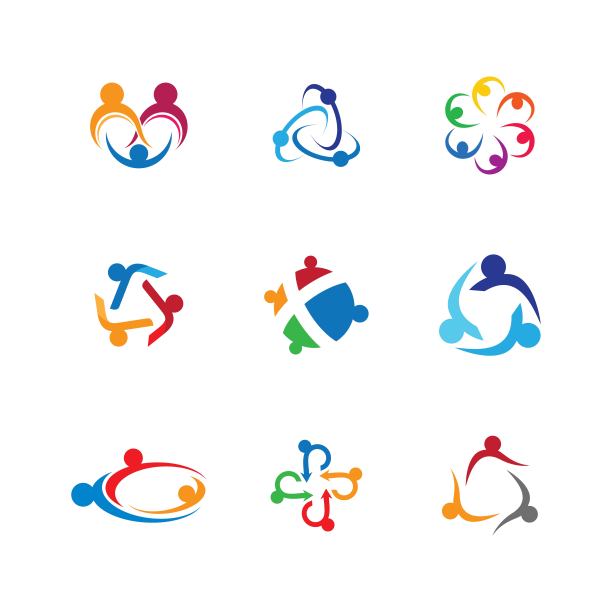 团队合作矢量图标图片下载