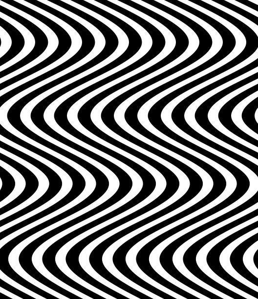 纹理有波浪，曲线条纹。不对称的失真抽象单色图案。无缝面料图案与线条。抽象的图案。波的设计。摘要条纹波自然生态背景。素材图片