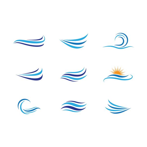 波浪符号矢量图标图片下载