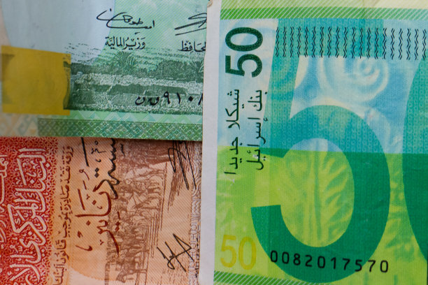 以色列谢克尔和约旦第纳尔纸币图片下载