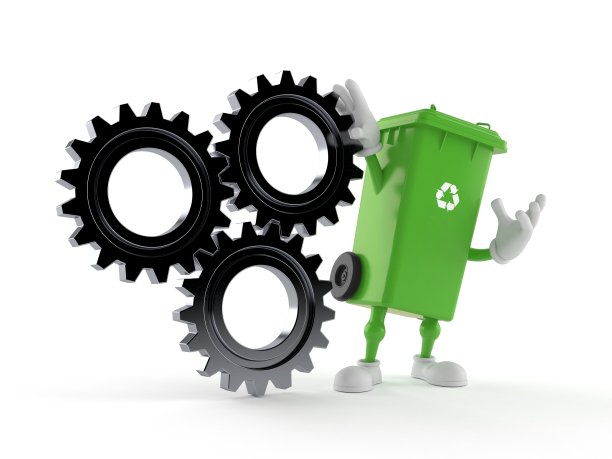 带有齿轮的垃圾箱字符图片下载