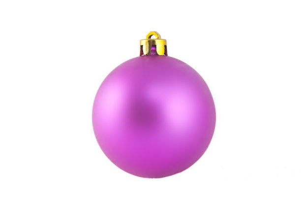 白色背景上的粉色沉闷圣诞球图片下载