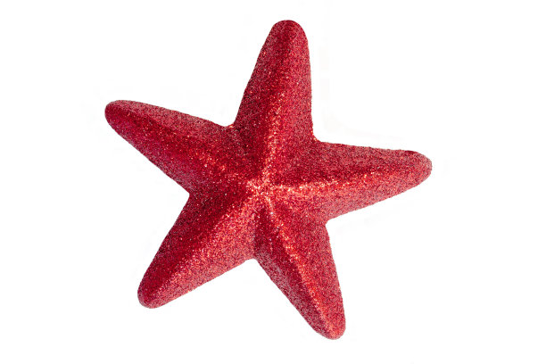 白色背景上的红色圣诞星星图片下载