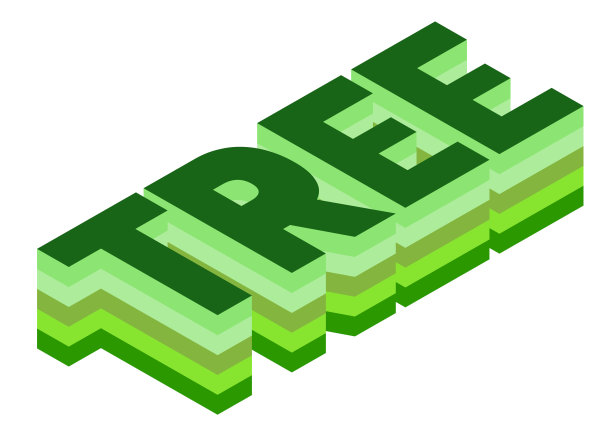 树字等距三维渲染孤立背景图片下载