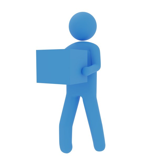 蓝色象形图3DCG携带行李图片下载