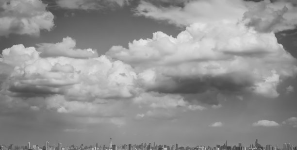 城市的天际线。建筑剪影城市景观城市建筑天际线景观图片下载