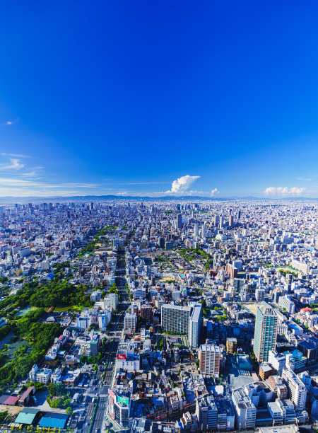 日本大阪市鸟瞰图图片下载