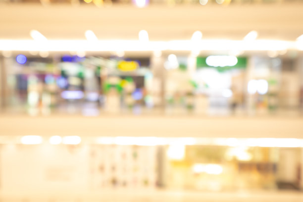 购物中心抽象散焦模糊背景。经营理念。图片下载
