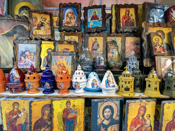 圣诞节耶稣在雅典街头的照片。图片下载