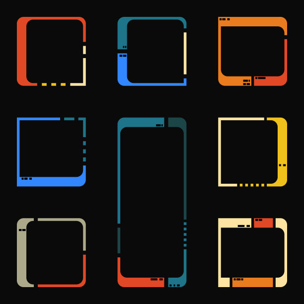 复古的未来主义界面元素图片下载