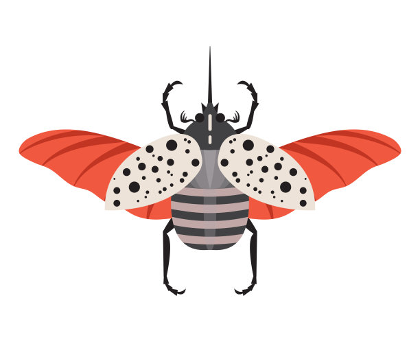 彩色大力神犀牛甲虫平面设计图标图片下载