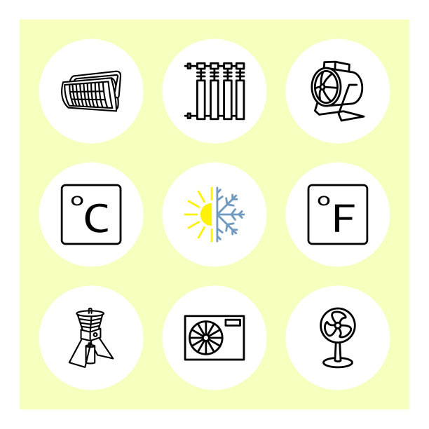 加热和冷却图标图片下载