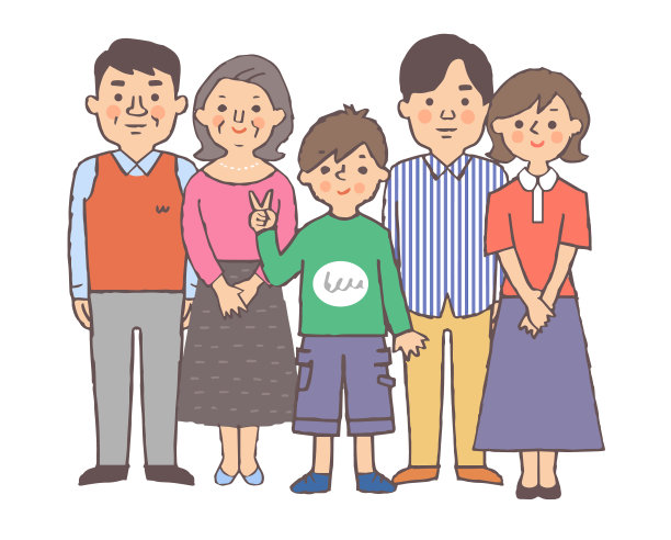 五口之家站在前面图片下载