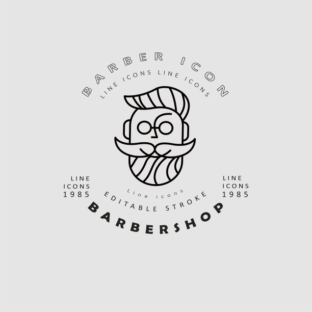 矢量图标和标志的理发店和美容院图片下载