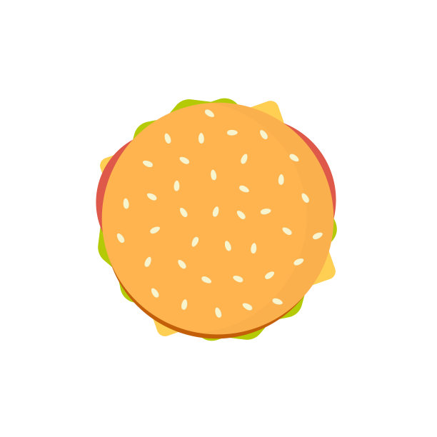 汉堡图标平面风格简约设计图片下载