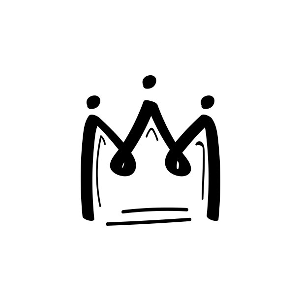 冠涂鸦素描风格。国王皇冠图标。向量孤立的插图。图片下载
