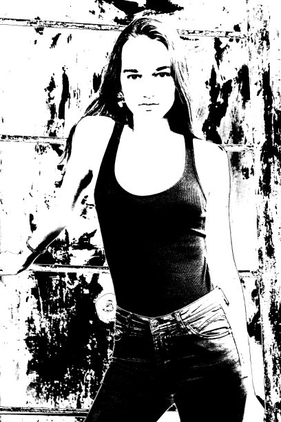 当代艺术时尚背景。报纸纹理上美丽的女性剪影图片下载