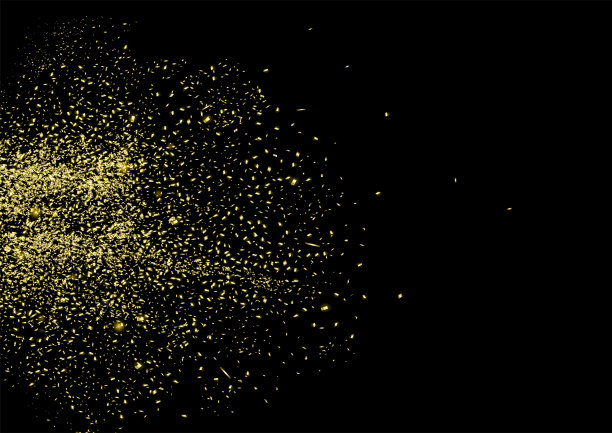 金色的五彩纸屑从左边爆炸图片下载
