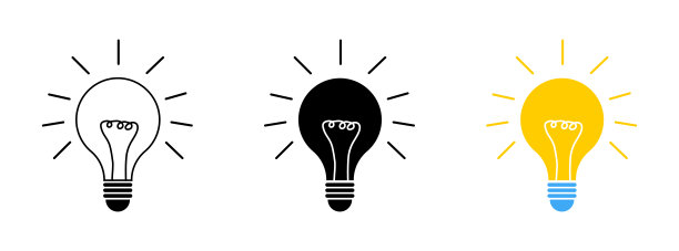 灯泡的收藏。思想的象征。灯的概念。灯泡矢量图标，孤立在白色背景上。不同风格的灯泡。向量图片下载