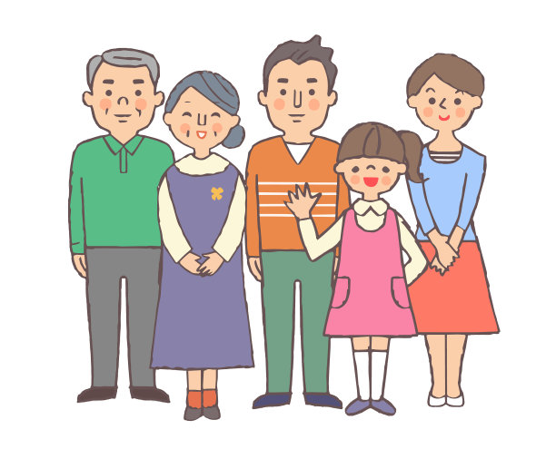 五口之家站在前面图片下载