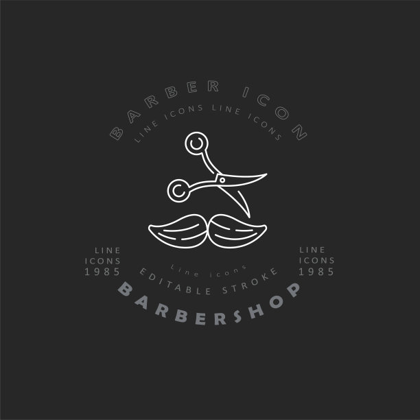 矢量图标和标志的理发店和美容院图片下载