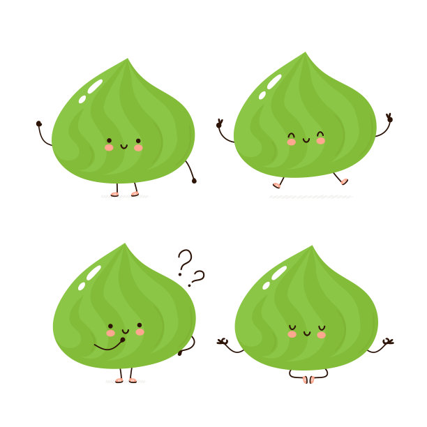 可爱快乐的芥末字符集集合图片下载