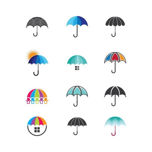 伞形符号矢量图标图片下载