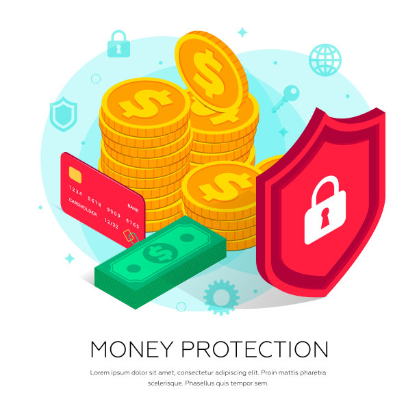 货币保护等距概念平面文字图片下载