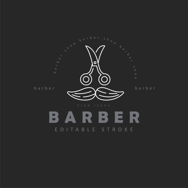 矢量图标和标志的理发店和美容院图片下载