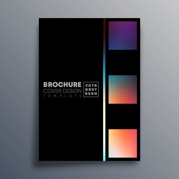 海报与彩色梯度方形传单，小册子封面，复古排版，背景或其他印刷产品。矢量图图片下载